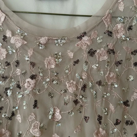 Net Embroidered Cream Top - Picture 4 of 4